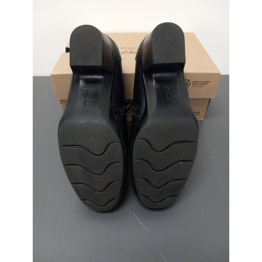 Clarks Women's Shoes Size 7.5 Black Emslie Warren Leather Ankle Booties Side Zip - Picture 6 of 8
